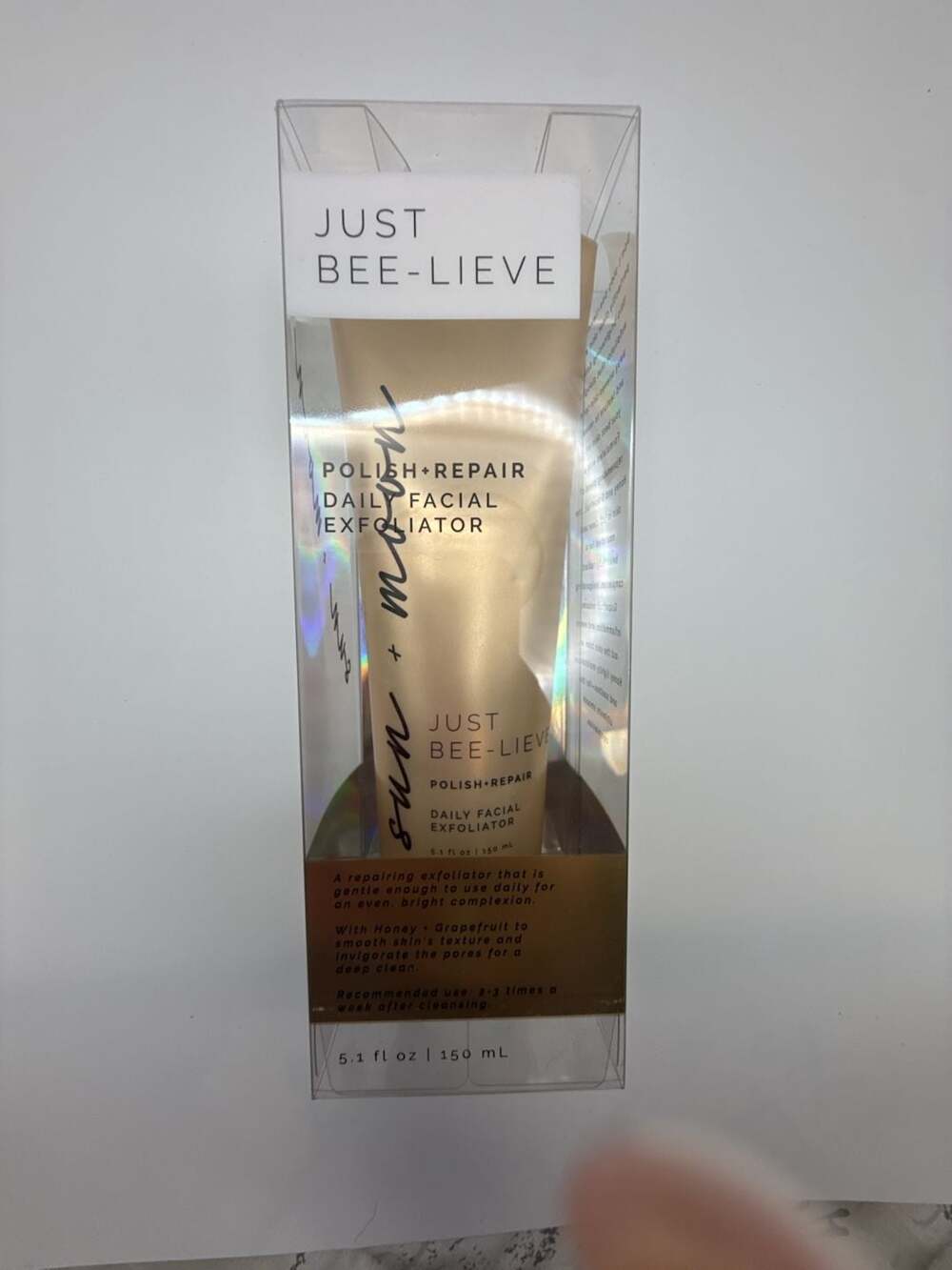 Sun + Moon Just Bee-Lieve Polish + Repair Daily Facial Exfoliator 5.1 fl oz - Picture 2 of 2